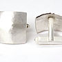 Heritage Hammered Cushion Sterling Silver Cufflinks, thumbnail 1 of 3