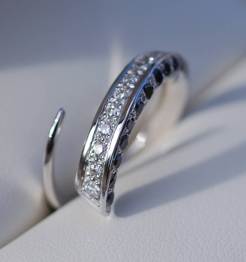 Platinum White & Black Diamond Ring By Melina Clark ...