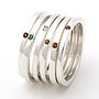 Personalised Birthstone Sterling Silver Stacking Rings, thumbnail 1 of 12