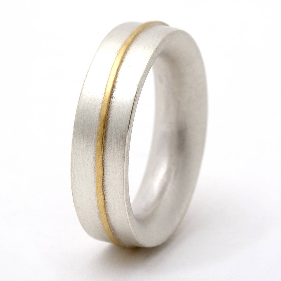 Eclipse Two Tone Sterling Silver And 18ct Gold Ring, 1 of 9