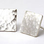 Abstract Hammered Sterling Silver Square Stud Earrings, thumbnail 1 of 2