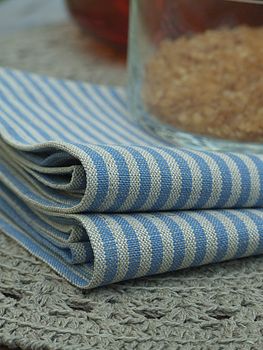 Striped Linen Cotton Kitchen Towels Set Jazz, 6 of 9