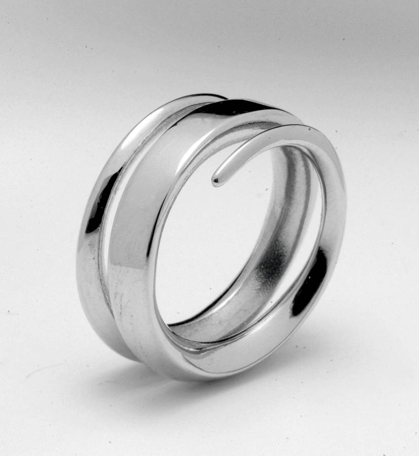 18ct White Gold Full Spiral Ring By Melina Clark | notonthehighstreet.com