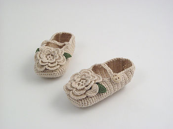 Flower Organic Hat And Booties Gift Set, 4 of 9