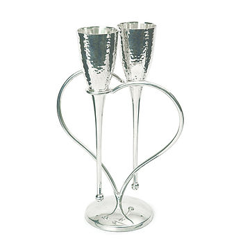 Silver Plated 'Entwined Heart' Lovers Flutes, 2 of 4