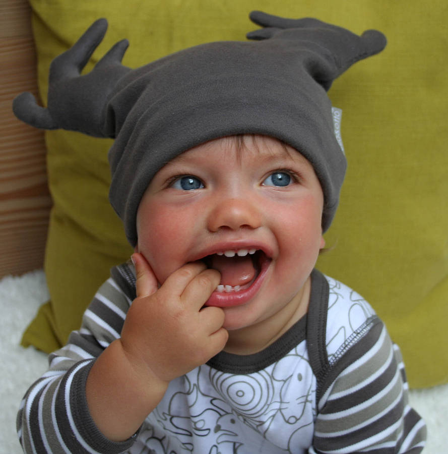 Baby Reindeer Hat Grey, 1 of 6