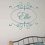 Personalised Scroll Motif Name Wall Sticker, thumbnail 2 of 4