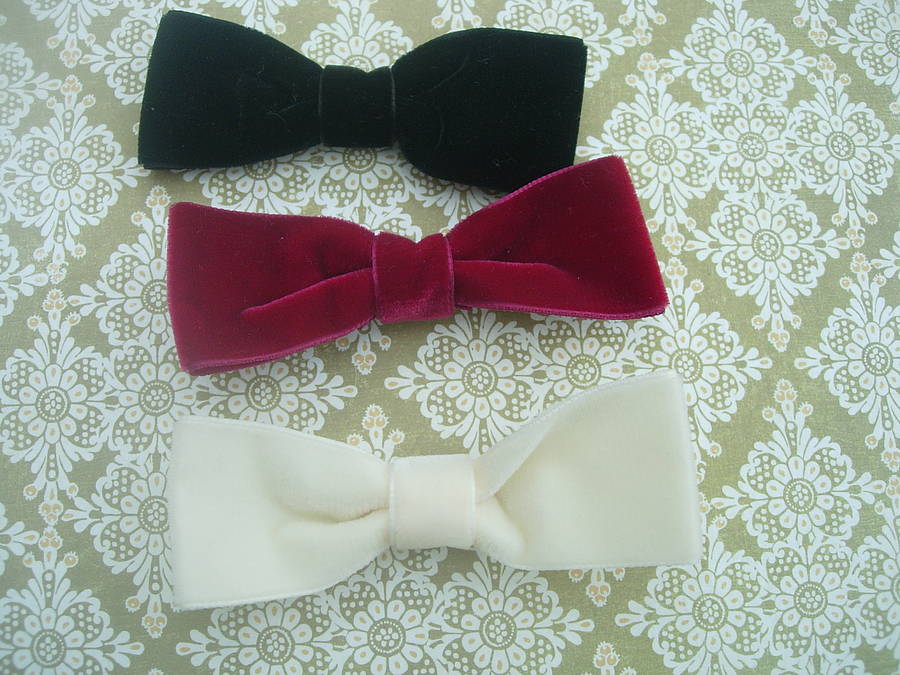 Velvet Hair Bow By Candy Bows