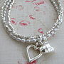 Silver Double Heart Bracelet, thumbnail 3 of 4