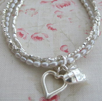 Silver Double Heart Bracelet, 3 of 4