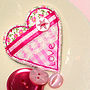 Handmade Fabric Love Heart Brooch, thumbnail 4 of 4