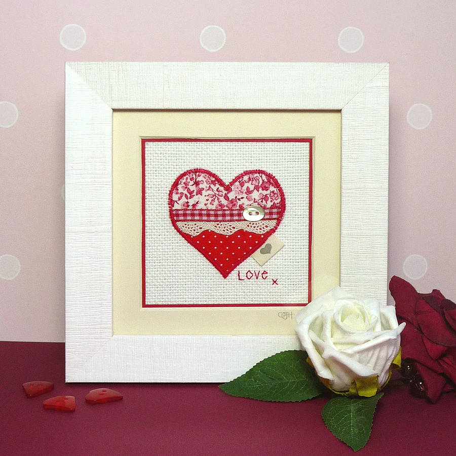 Handmade Framed Love Heart Artwork, 1 of 3