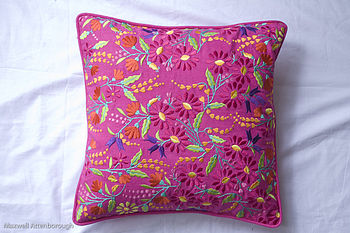Embroidered Floral Cushion, 5 of 7