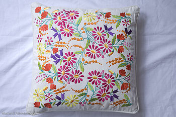 Embroidered Floral Cushion, 3 of 7