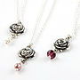 Rose Necklace With Birthstones, thumbnail 1 of 7