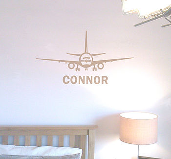 Aeroplane Personalised Name Wall Sticker, 3 of 5