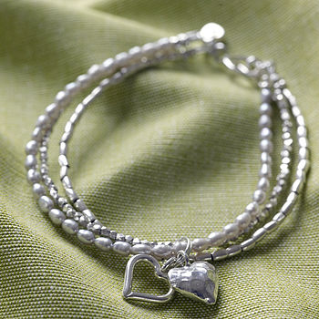 Silver Double Heart Bracelet, 2 of 4