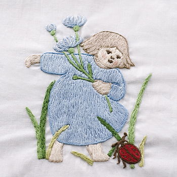 Hand Embroidered Flower Children Quilt, 4 of 10