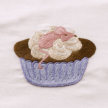 Hand Embroidered Cupcakes Quilt, 4 of 9