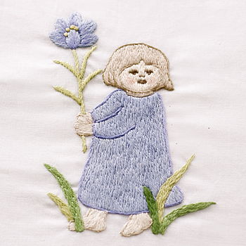 Hand Embroidered Flower Children Quilt, 9 of 10