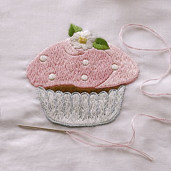 Hand-Embroidered Cupcakes Pillowcase, 3 of 4