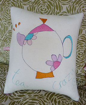 Personalised Tea Crazy Cushion, 5 of 5