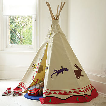 Canvas Tipi Play Tent And Personalised Flag, 2 of 3