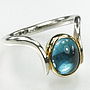 Blue Topaz Statement Ring, Silver And 18ct Gold, thumbnail 3 of 8
