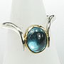 Blue Topaz Statement Ring, Silver And 18ct Gold, thumbnail 5 of 8