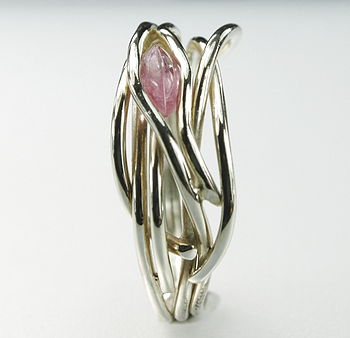 Handmade Entwined Gold And Gemstone Ring, 3 of 6