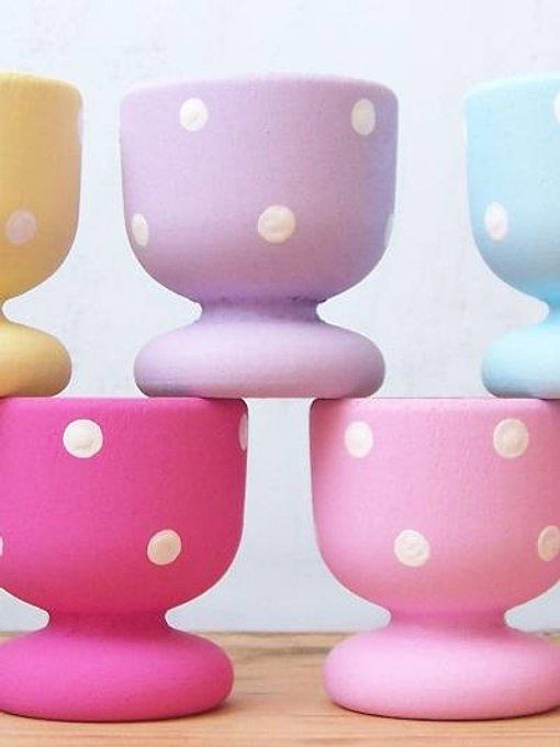 Handpainted Dotty Eggcups, 1 of 3