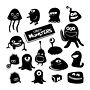 Space Monsters Wall Sticker Set, thumbnail 2 of 3