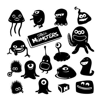 Space Monsters Wall Sticker Set, 2 of 3