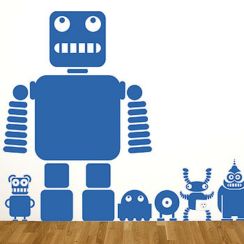 Robots And Aliens Wall Sticker Set, 2 of 4