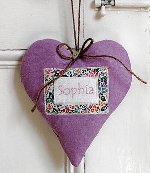 Personalised Linen Name Heart, 3 of 6