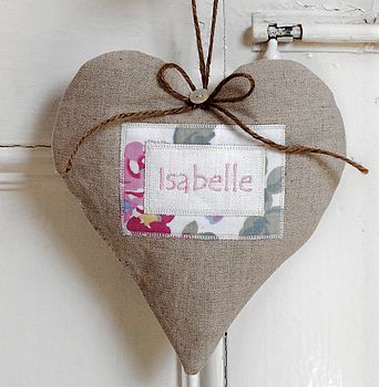Personalised Linen Name Heart, 5 of 6