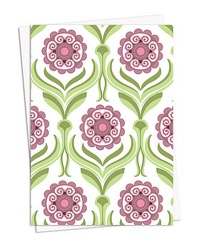 Pack of Five Retro Floral Greeting Cards, 5 of 6