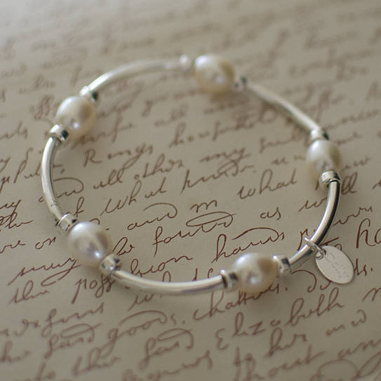 Katie's Silver And Pearl Bracelet By Dollybird Gems