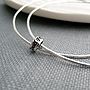'Just Saying' Sterling Silver Double Bangle, thumbnail 1 of 4