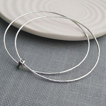 'Just Saying' Sterling Silver Double Bangle, 3 of 4