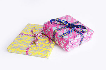 Handmade Paper and Ribbon Gift Wrap Set, 2 of 4