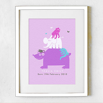 Personalised Child's 'Zoo' Print, 6 of 6