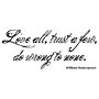 'Love all' Shakespeare Wall Sticker Quote, thumbnail 2 of 3
