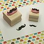 Pair Of Mini Moustaches Rubber Stamps, thumbnail 1 of 4