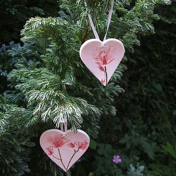 Handmade Porcelain Hanging Heart Decoration, 2 of 5