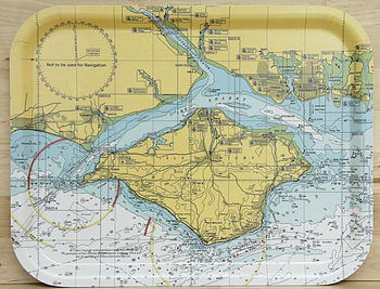 Nautical Seaside Solent Chart Tray 20x27 Cm, 3 of 3