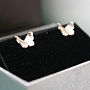 Handmade Silver Butterfly Stud Earrings, thumbnail 4 of 7