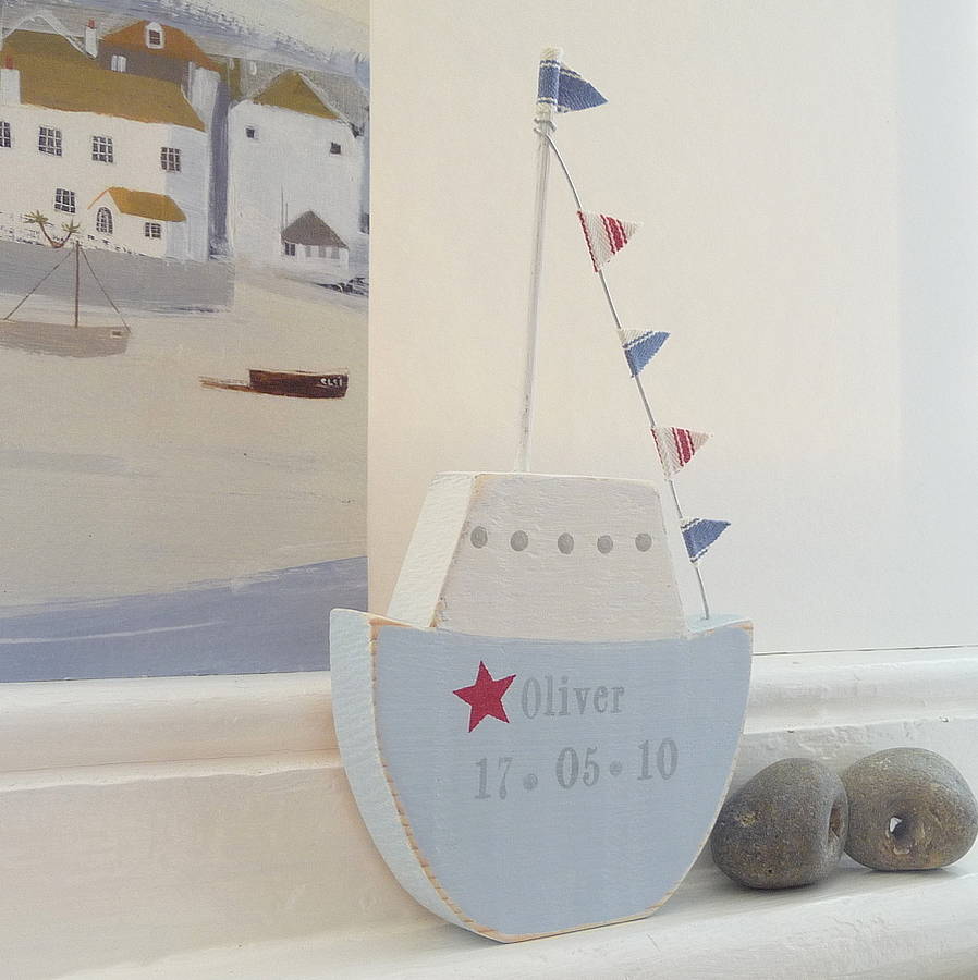 Personalised Chunky Fishing Boat, 1 of 3