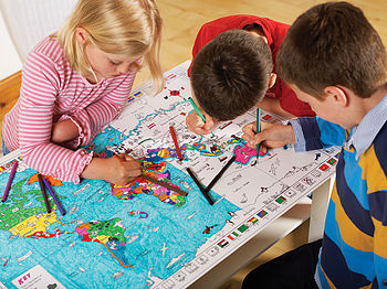 Colour In World Map Poster And Pens By Doodlebugz | notonthehighstreet.com