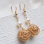 14ct Gold Filled Bird's Nest & Pearl Earrings, thumbnail 3 of 6